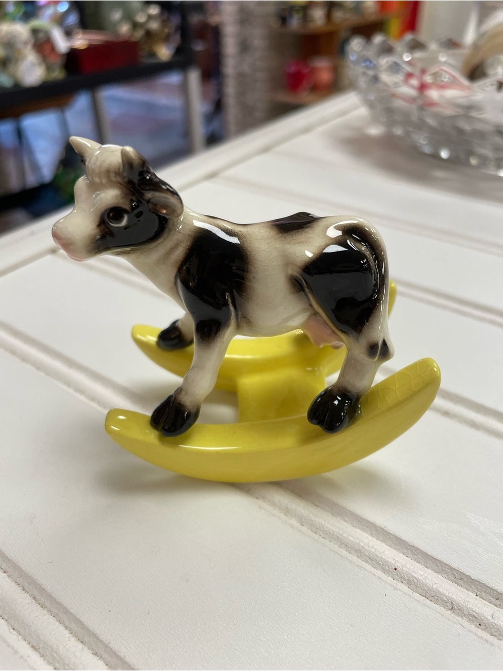 Vintage Rare Hagen Renaker Storybook Cow on Moon Figurine